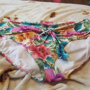 Tropical Floral High waist Bikini Bottoms